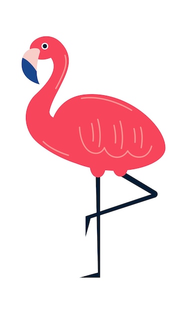 Flamingo vogel plat pictogram Wintervakantie in warm land