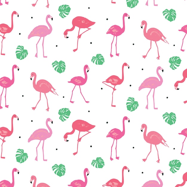 Flamingo vogel tropische vector naadloze patroon