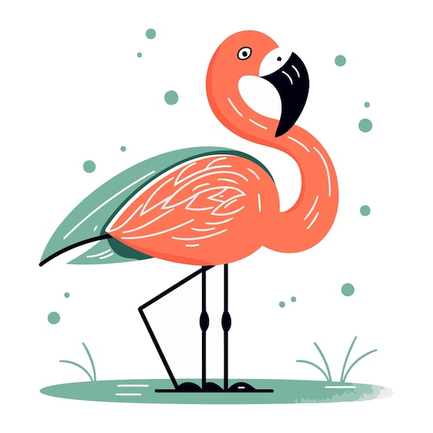 Flamingo vogel Vector illustratie van een schattige flamingo