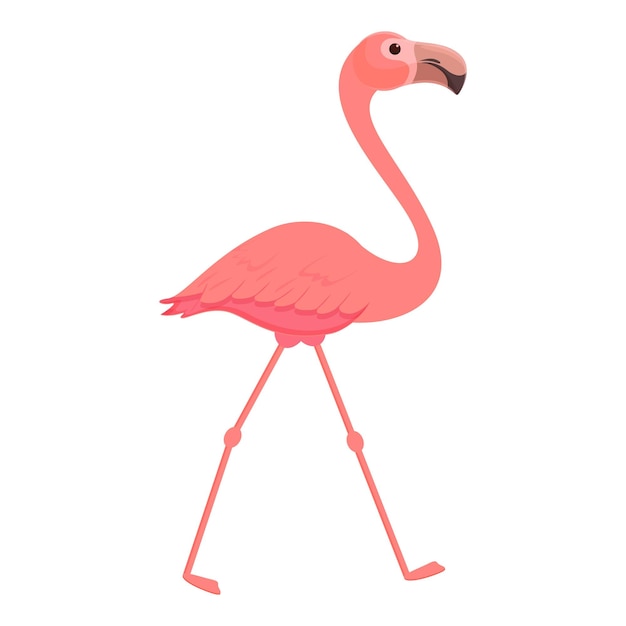 Vector flamingo walking icon cartoon vector pink bird summer animal