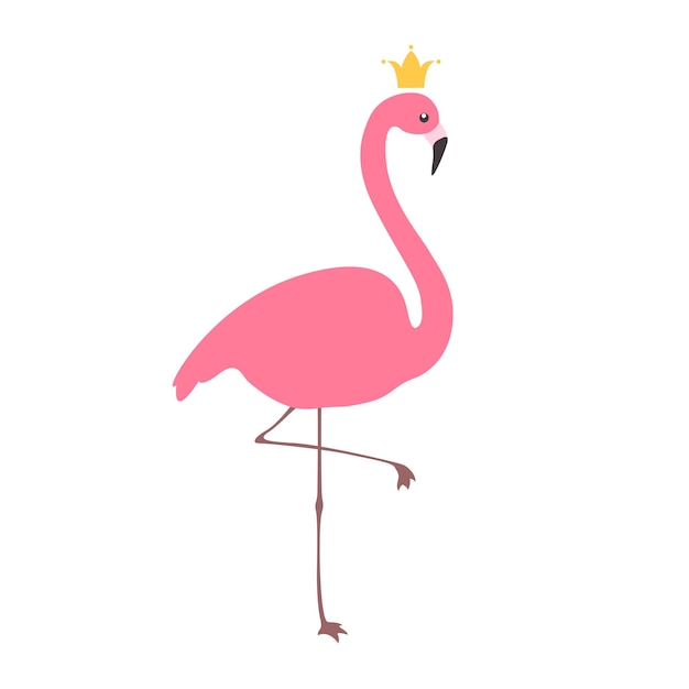 Vector flamingo with crown