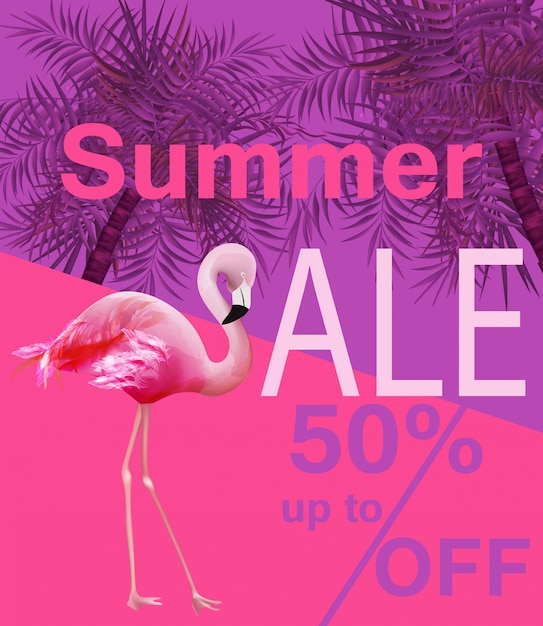 Flamingo zomer verkoop kaart