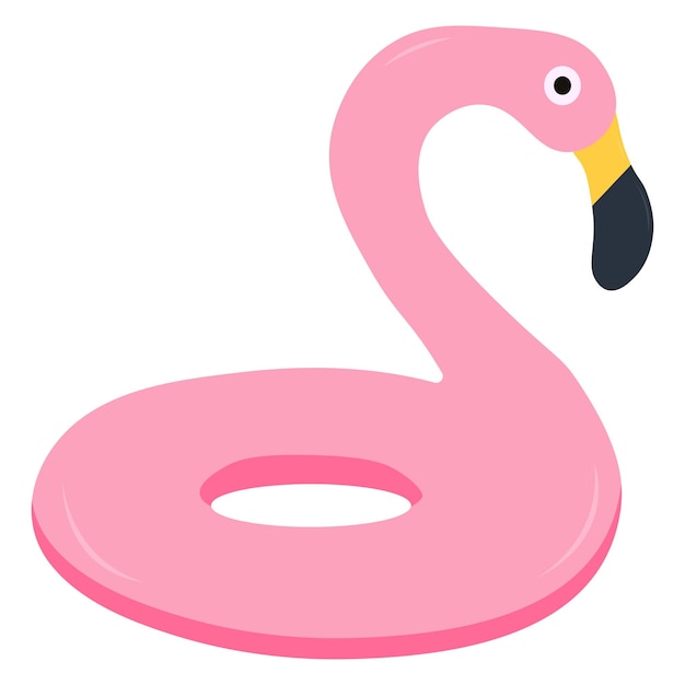 Flamingo zwemring Platte vectorillustratie