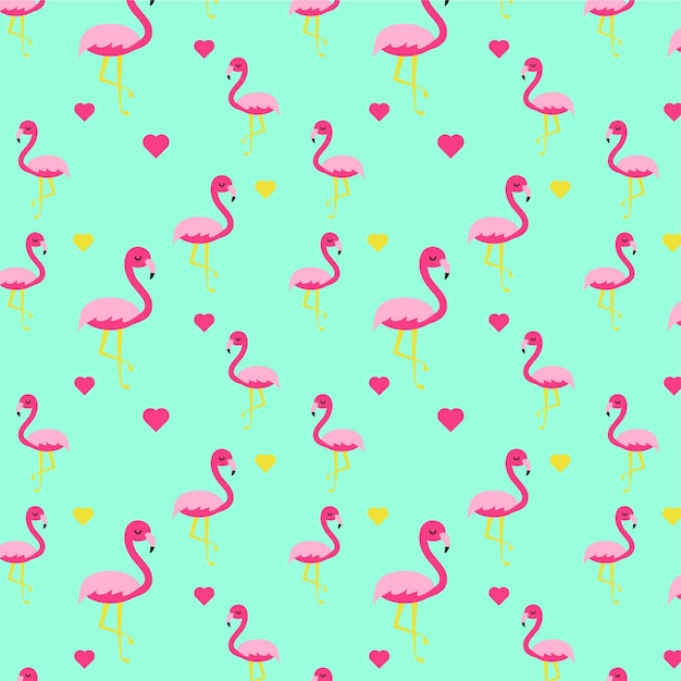 Бесшовный узор фламинго Забавное изображение для украшения Векторное изображение