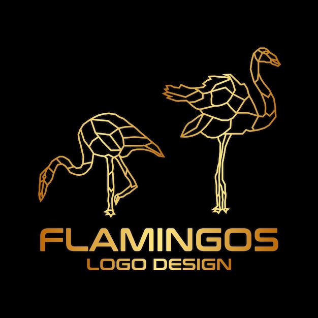 Flamingos vector logo ontwerp