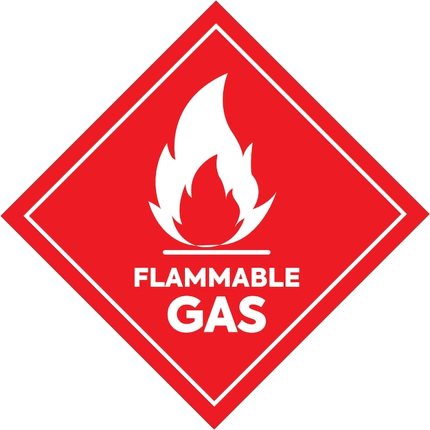 Vector flammable gas sign