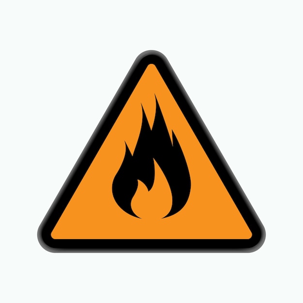 Flammable Material Icon Flame Burning Symbol Vector