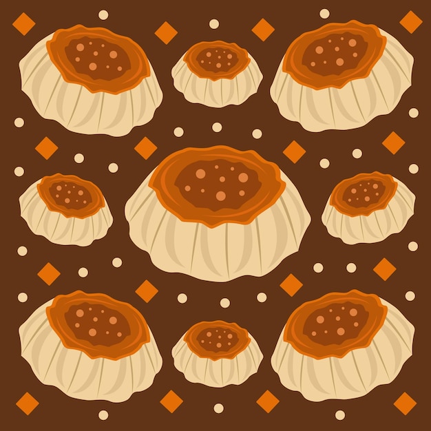 Flan caramel pudding vector illustration