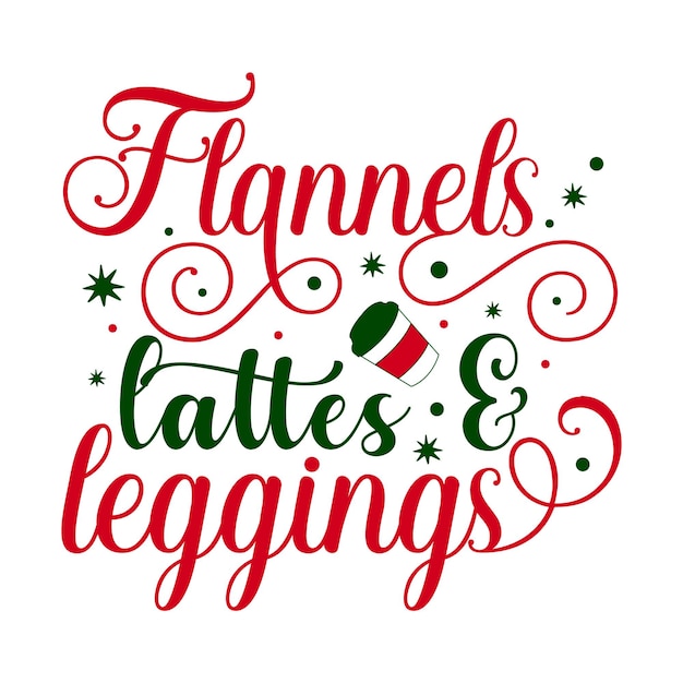 Latte e leggings di flanella elemento tipografico unico design vettoriale premium