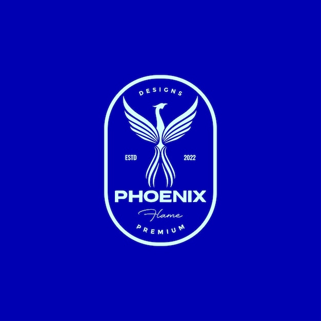 Flap wings phoenix modern vintage badge logo