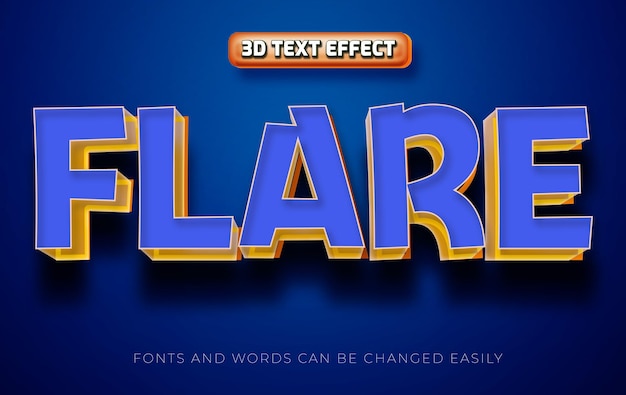 Flare gaming 3D редактируемый стиль текстового эффекта