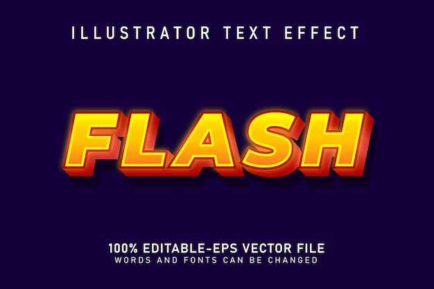 Vector flash 3d, editable text effect