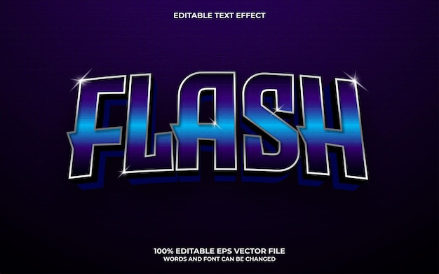 Vector flash 3d editable text effect