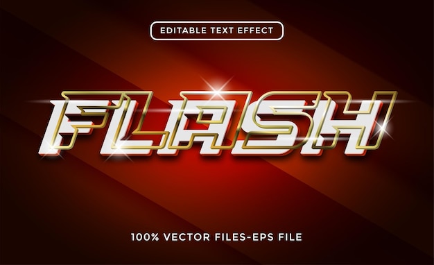 Flash 3d-tekst goudeffect Premium Vector