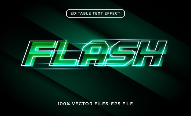 Flash 3d-tekst neoneffect premium vector