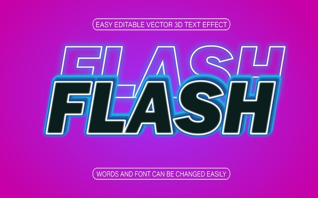 ベクトル flash 3d テキスト効果編集可能なデザイン