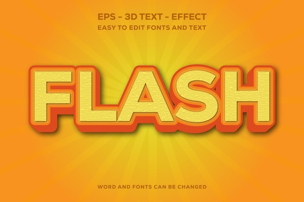 Vettore effetto flash di testo 3d