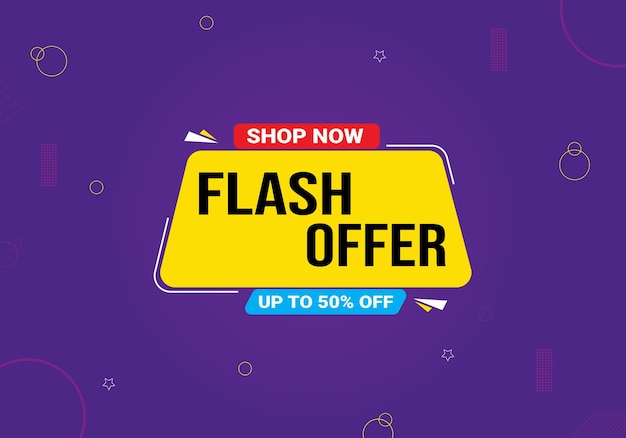 Flash aanbieding banner sjabloon ontwerp vector