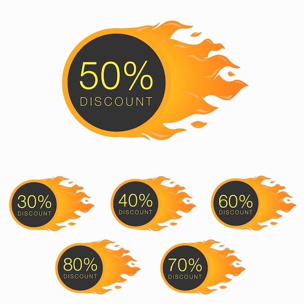 Flash banner discount with flame