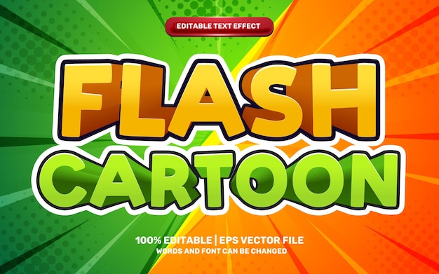 Effetto di testo modificabile di avventura di gioco comico di cartoni animati flash