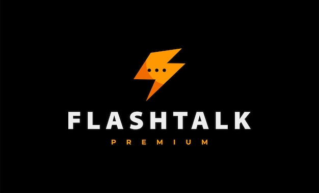 Flash chat logo design illustrazione vettoriale