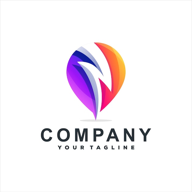 Flash color gradient logo design