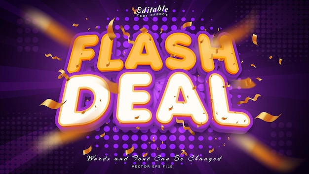 Flash deal effetto testo modificabile 3d