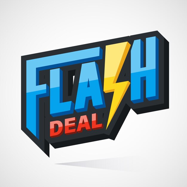 Vettore flash deal label banner segno per l'illustrazione vettoriale del design di marketing