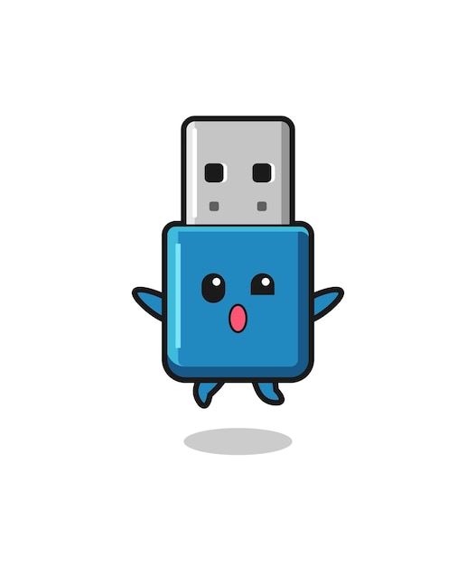 플래시 드라이브 Usb 문자가 점프 제스처입니다.