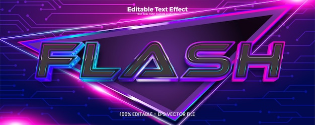 Vector flash editable text effect in modern trend style