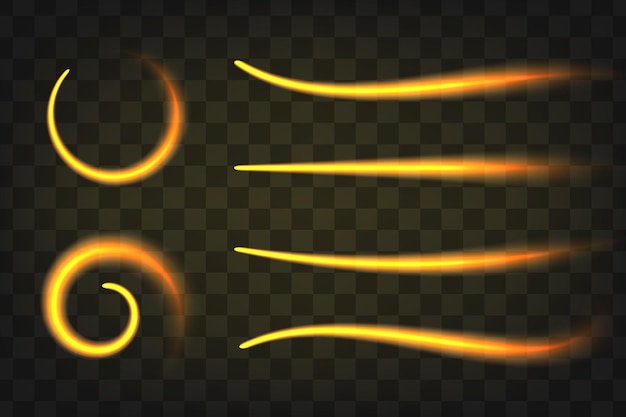 Vector flash fire effect set