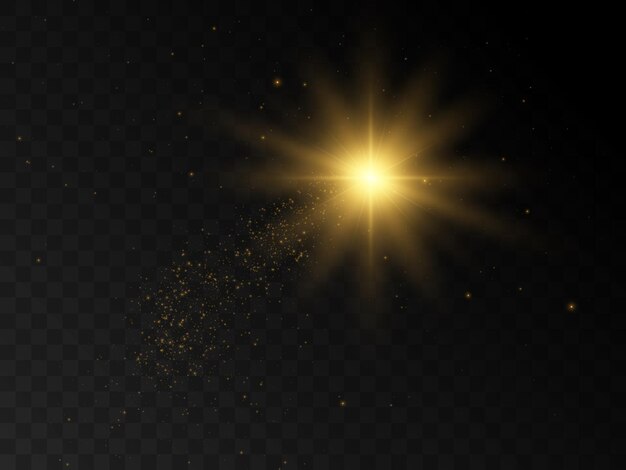 Flash of light on a transparent background light sunlight png light burst of light png vector