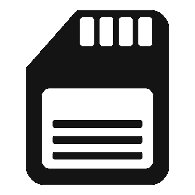 Vector flash memory card icon simple vector recollect information