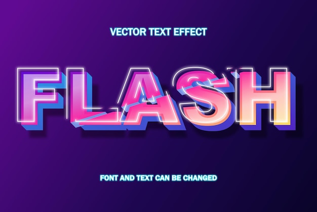 Flash nacht neon gloed 3d gesneden bewerkbare teksteffect lettertype stijlsjabloon