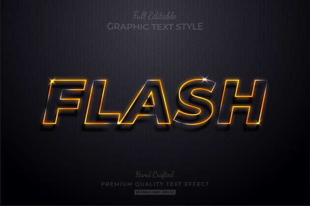 Flash Neon Orange Editable Text Effect Font Style
