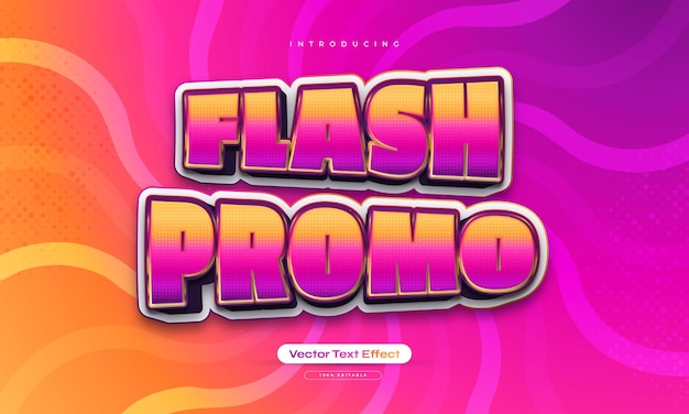 Flash Promo-tekststijl met kleurrijke 3D- en glittereffecten Bewerkbaar teksteffect