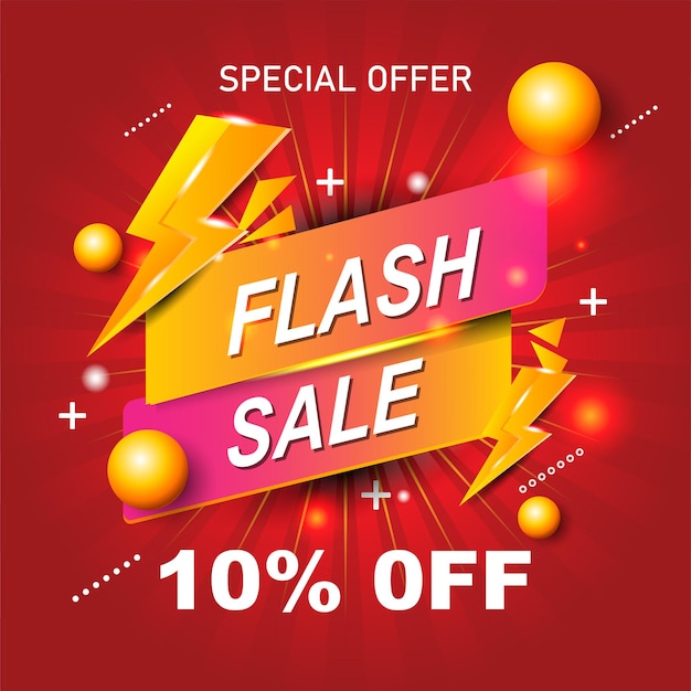 Вектор flash sale 10 шаблон