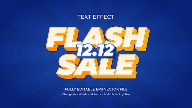 Редактируемый текстовый эффект flash sale 1212