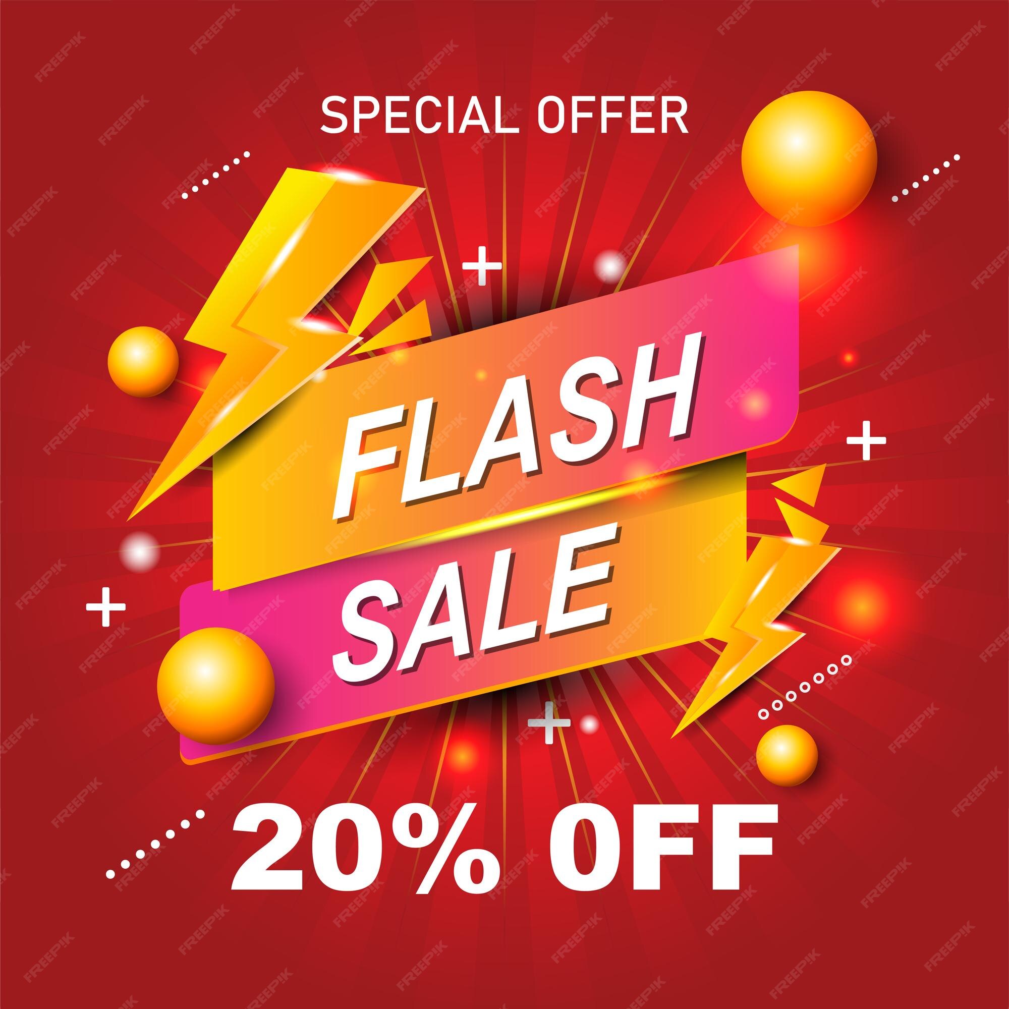 Premium Vector Flash sale 20 template Premium Vector Flash sale 20 template