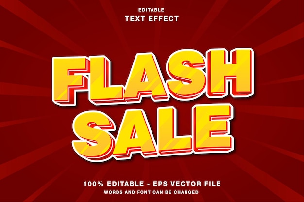 Flash Sale 3D bewerkbaar teksteffect