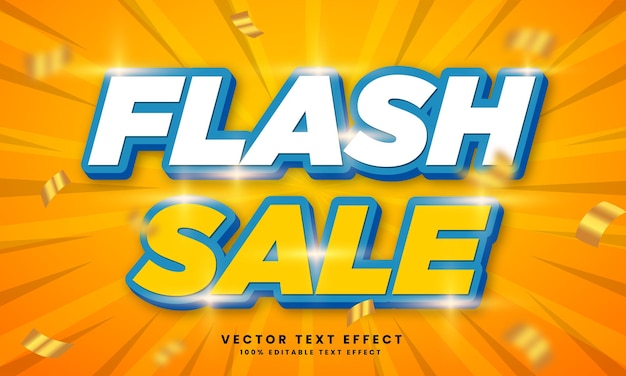 Flash sale 3d editable text effect premium vector with background