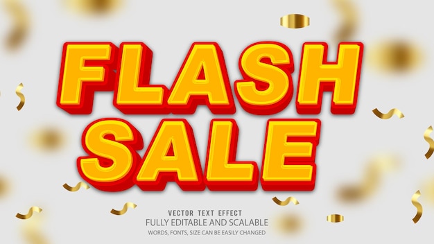 Flash Sale 3d Editable Text Effect Vector With Cute Background