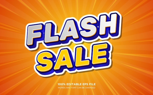 Flash sale 3d editable text style effect