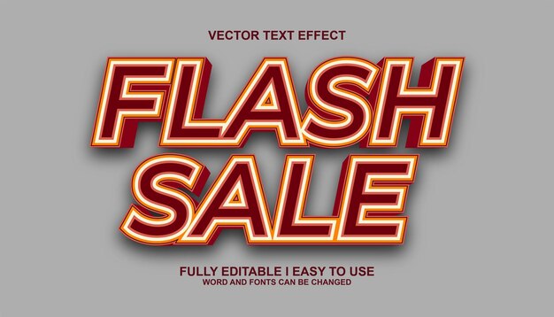 flash sale 3d editable vector text effect trendy style text effect