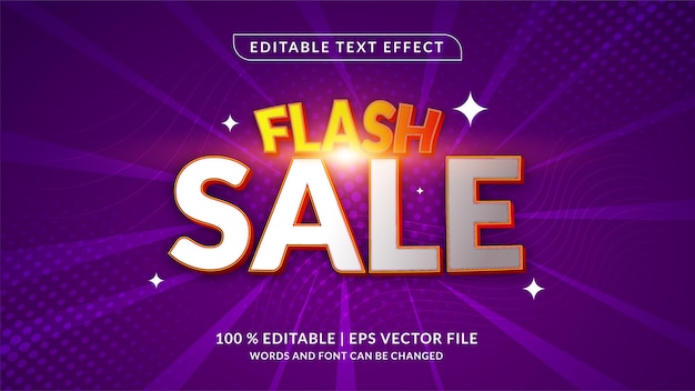 Flash Sale 3d modern editable text effect template style