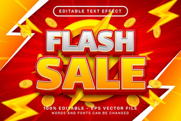 flash sale 3D-teksteffect en bewerkbaar teksteffect