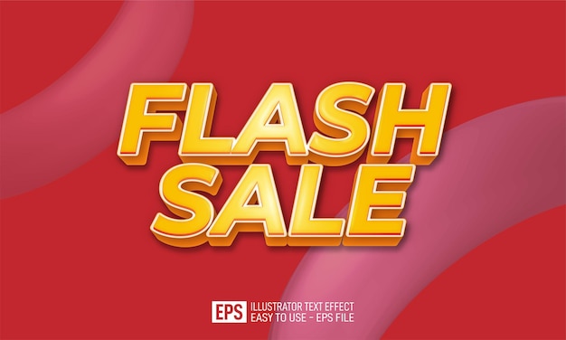 Flash sale 3d text editable style effect template