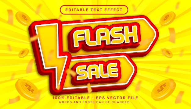 flash sale 3d text effect and editable text effect