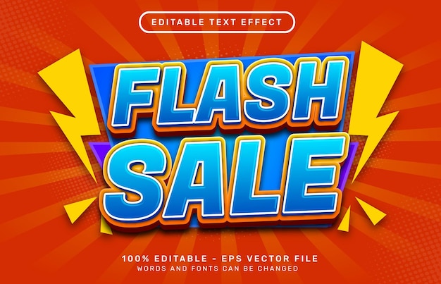 Flash sale 3d text effect and editable text effect