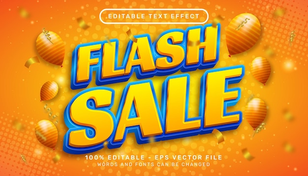 flash sale 3d text effect and editable text effect